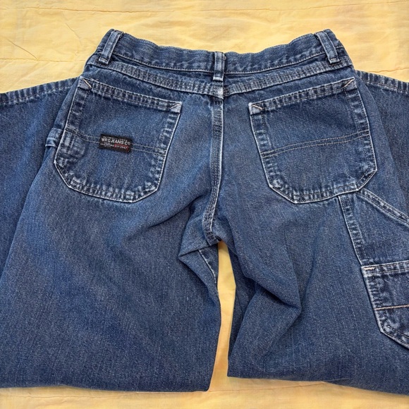 VGUC WRG Jeans Co Rugged Wear Carpenter Jeans, Boy Sz 12 Reg, Adjustable Waist - Picture 16 of 16